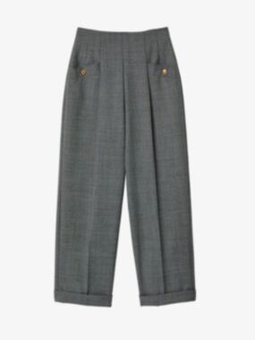 Sandro Clive Cropped Straight-Leg Trousers in Gray